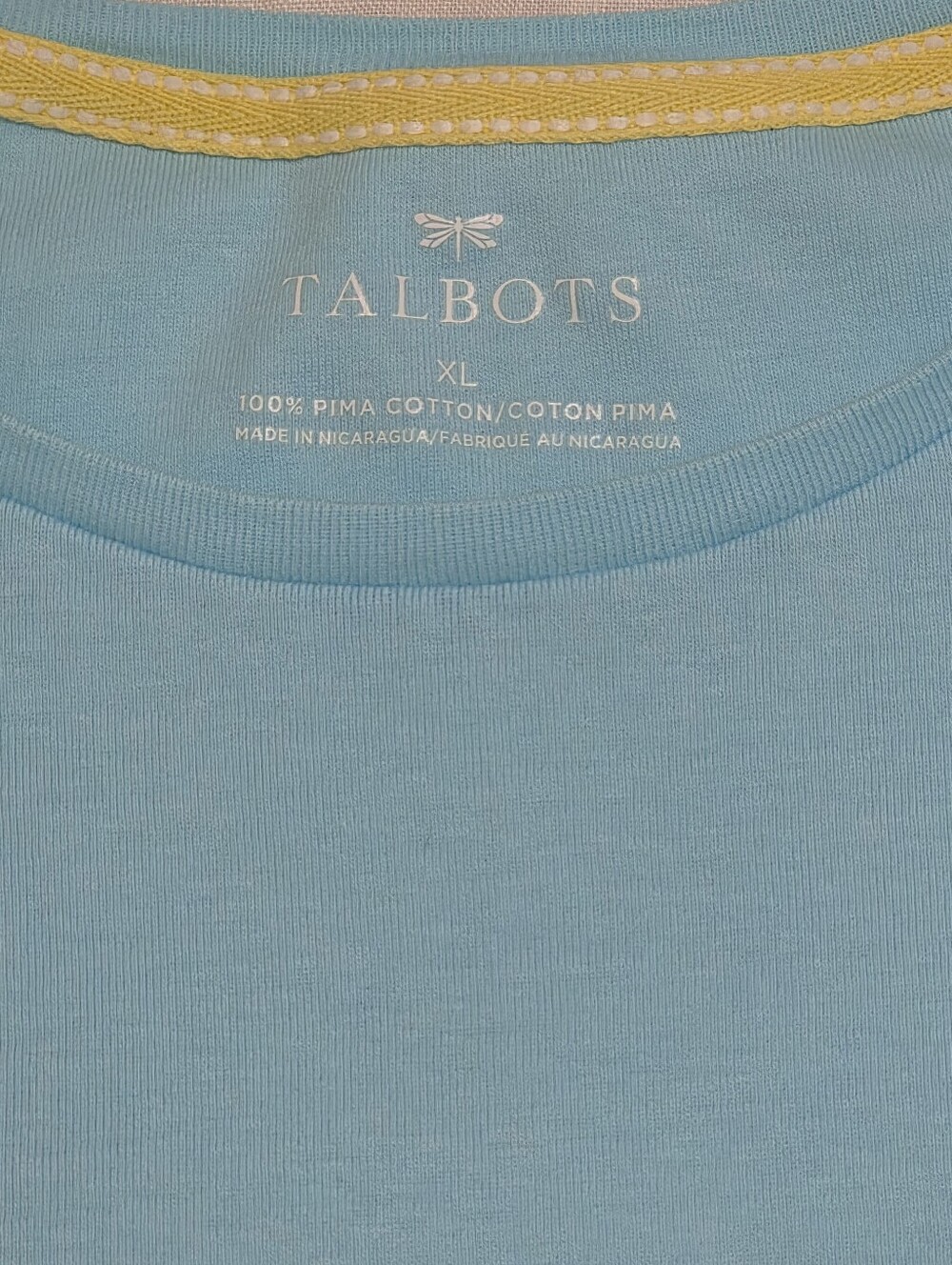 Talbots Pima Crewneck Tee Light Blue - Picture 3 of 14